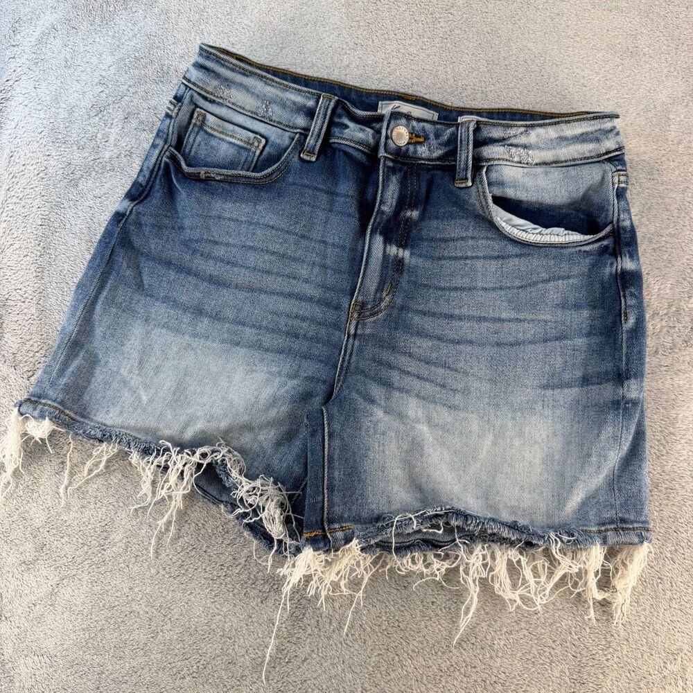 Signature by Levi Strauss Women's Cutoff Denim Shorts Raw Hem Stretch Size 29